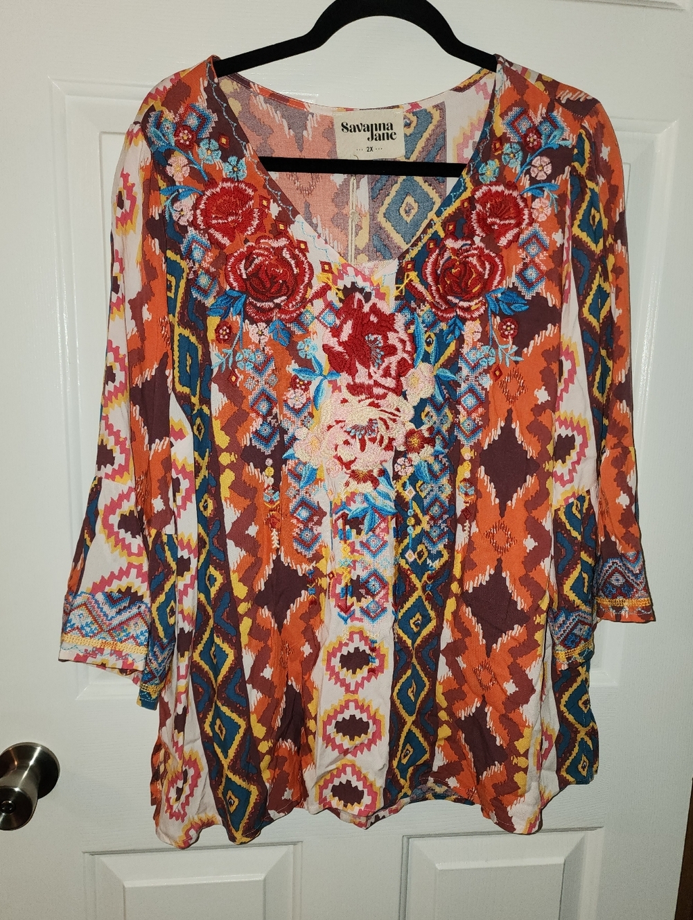 Savanna Jane Flowy Bell Sleeve Top